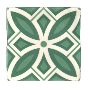 Terre d'Azur Madelaine Decor 29 vloertegel 13x13cm groen - 30 stuks per doos