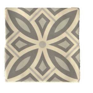 Terre d'Azur Madelaine Decor 4 vloertegel 13x13cm creme - 30 stuks per doos