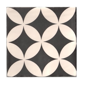 Terre d'Azur Madelaine Decor 13 vloertegel 13x13cm zwart - 30 stuks per doos