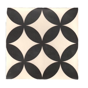Terre d'Azur Madelaine Decor 21 vloertegel 13x13cm zwart/wit - 30 stuks per doos