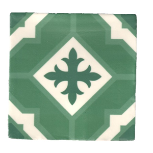 Terre d'Azur Madelaine Decor 27 vloertegel 13x13cm groen - 30 stuks per doos