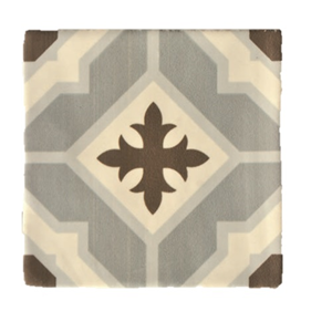 Terre d'Azur Madelaine Decor 2 vloertegel 13x13cm creme