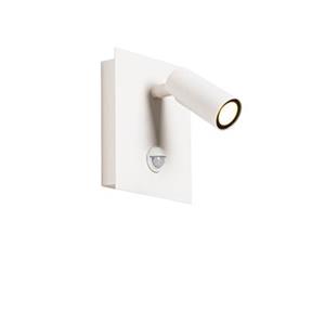 Qazqa Buiten Wandlamp Wit Incl. Led Ip54 Bewegingssensor - Simon