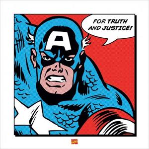 Pyramid Captain America For truth and justice Kunstdruk 40x40cm