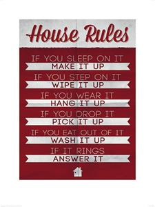 Pyramid House Rules Kunstdruk 60x80cm