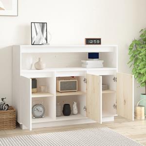 vidaXL Dressoir 104,5x34x80 cm massief grenenhout wit