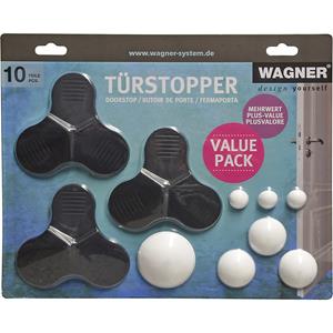 Vloer-/wanddeurstopperset, 3 x deurwig, 7 x wandstopper, 10-delig