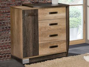 Mobistoxx Commode ROMERIO 1 deur 4 lades rechts eik canyon/arusha
