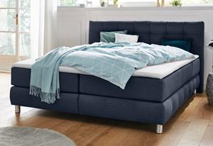 Andas Boxspringbett Salo XXL, in Samtoptik oder Struktur, 6 Breiten in Überlänge 220cm, 4 Härtegrade