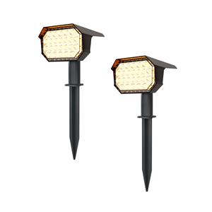 HOFTRONIC™ 2x Kate LED Solar prikspot - 3000K warm wit - 6-12 uur brandtijd - IP65 waterdicht - Tuinspot - Geschikt als tuinverlichting - Zwart