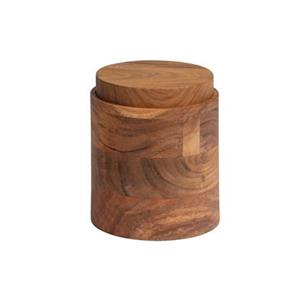 Woood Opal Opbergpot - Acacia hout - Natural - Set van 2
