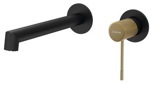Sapho Solaris inbouw wastafelkraan zwart mat / goud PVD coating