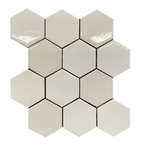 Terre d'Azur Hexagonale Mosaic wandtegel 28x30cm wit