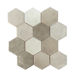 Terre d'Azur Hexagonale Mosaic wandtegel 28x30cm taupe