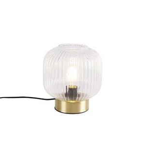 QAZQA Art Deco Tischlampe Messing - Karel