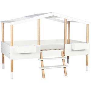 Hochbett aus Pinie und MDF in WeiÃ 207 x 152 x 129 cm