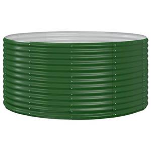 VidaXL Plantenbak 140x140x68 cm gepoedercoat staal groen