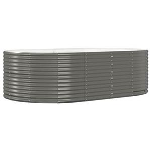 VidaXL Plantenbak 212x140x68 cm gepoedercoat staal grijs