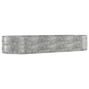 VidaXL Plantenbak 367x140x68 cm gepoedercoat staal zilverkleurig