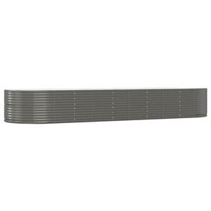 VidaXL Plantenbak 447x140x68 cm gepoedercoat staal grijs