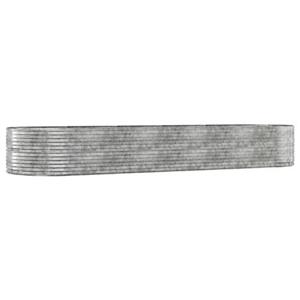 VidaXL Plantenbak 447x140x68 cm gepoedercoat staal zilverkleurig