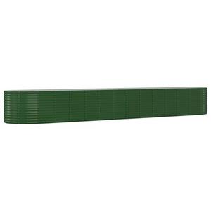 VidaXL Plantenbak 554x100x68 cm gepoedercoat staal groen