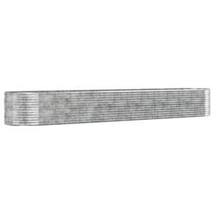 VidaXL Plantenbak 554x100x68 cm gepoedercoat staal zilverkleurig