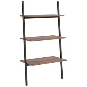 VidaXL Ladderrek Met 3 Schappen 64x34x116 Cm Donkerbruin En Zwart