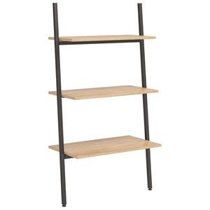 VidaXL Ladderrek Met 3 Schappen 64x34x116 Cm Lichtbruin En Zwart