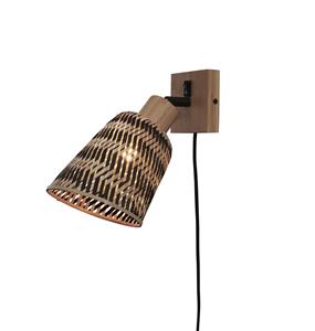 GOOD&MOJO Wandlamp Java Bamboe - Naturel/Zwart