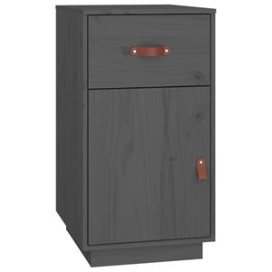 Vidaxl Schreibtisch-schrank Grau 40x50x75 Cm Massivholz Kiefer