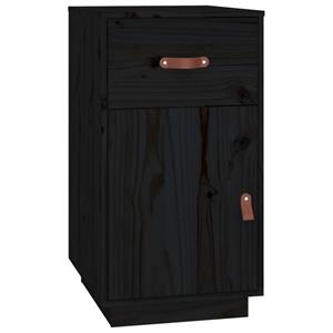 Vidaxl Schreibtisch-schrank Schwarz 40x50x75 Cm Massivholz Kiefer