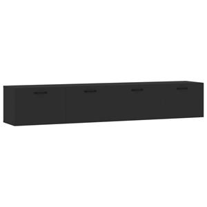 VidaXL Wandkasten 2 St 100x36,5x35 Cm Bewerkt Hout Zwart