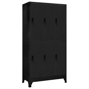 Vidaxl Schließfachschrank Schwarz 90x45x180 Cm Stahl