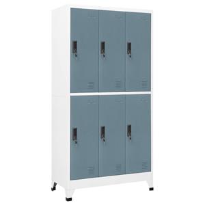 vidaXL Lockerkast 90x45x180 cm staal lichtgrijs en donkergrijs