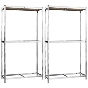 vidaxl Bandenrekken 2-laags 2 st 110x40x180 cm staal zilverkleurig
