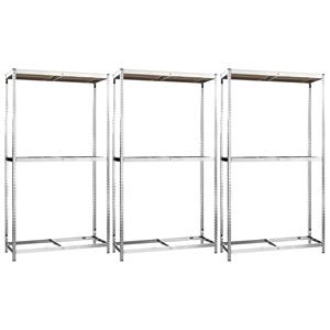vidaXL Bandenrekken 2-laags 3 st 110x40x180 cm staal zilverkleurig