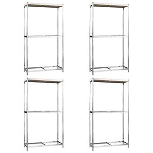 vidaXL Bandenrekken 2-laags 4 st 110x40x180 cm staal zilverkleurig