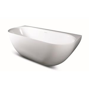 Luca Ligbad  Sanitair Primo Acryl 170x80x60 cm Back To Wall Half Rond Glans Wit 