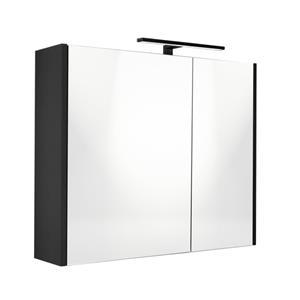 Best Design Halifax spiegelkast 80x60cm met opbouwverlichting MDF zwart mat 4014680