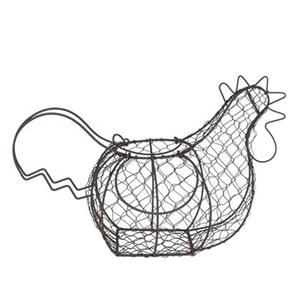 Clayre & Eef Paas Mandje Kip 40x23x28 cm Zwart Ijzer Mand Decoratief