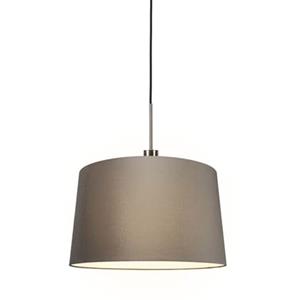 QAZQA Moderne Hängelampe Stahl mit Schirm 45 cm Taupe - Combi 1