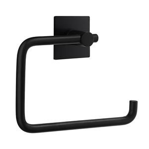 Toiletrolhouder met Vierkante Bevestigingsplaat  Beslagboden Zwart Edelstaal 10x13,6x3 