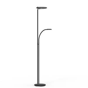 Steinhauer Turound staande lamp leesarm zwart met zwart glas incl. LED