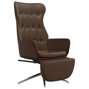 Vidaxl Relaxsessel Mit Fußstütze Glänzend Braun Kunstleder
