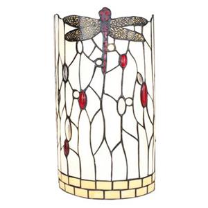 Clayre & Eef Wandlamp Tiffany 20x10x36 cm Wit Zwart Glas Metaal