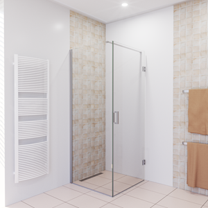 Saniclear Modern douchecabine 90x80 cm Anti-kalk glas RVS