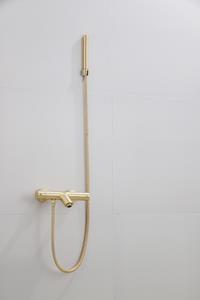 Saniclear Brass thermostatische badkraan met handdouche geborsteld messing