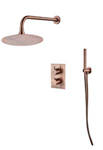 Saniclear Copper inbouw regendouche met wandarm en 20cm hoofddouche