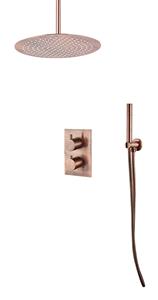 Saniclear Copper inbouw regendouche met plafondarm en 30cm hoofddouche